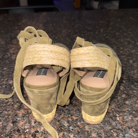 Steven By Steve Madden Olive closed toe Espadrille/Tie Ankle Wedges